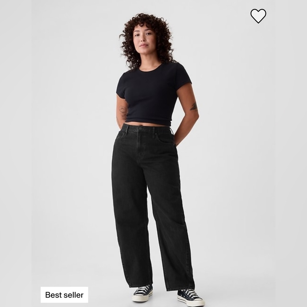 NWOT GAP Women's High Rise Barrel Black Jeans